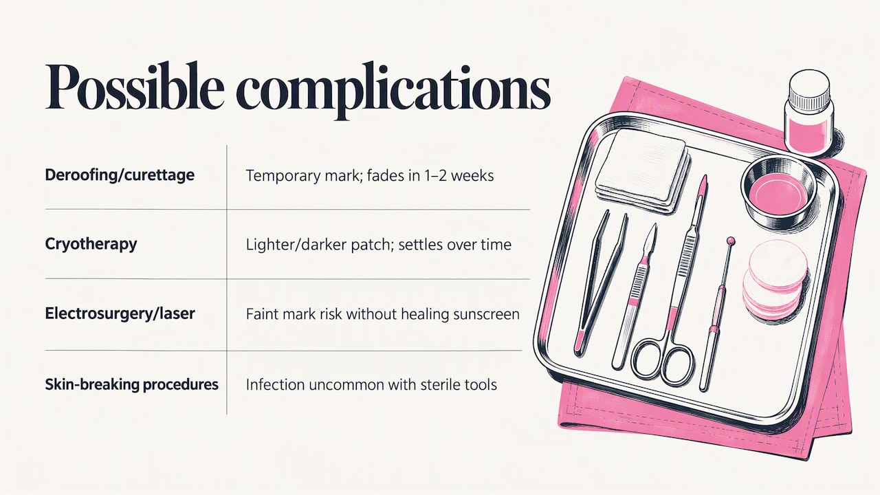 Possible complications from removal procedures — overview diagram