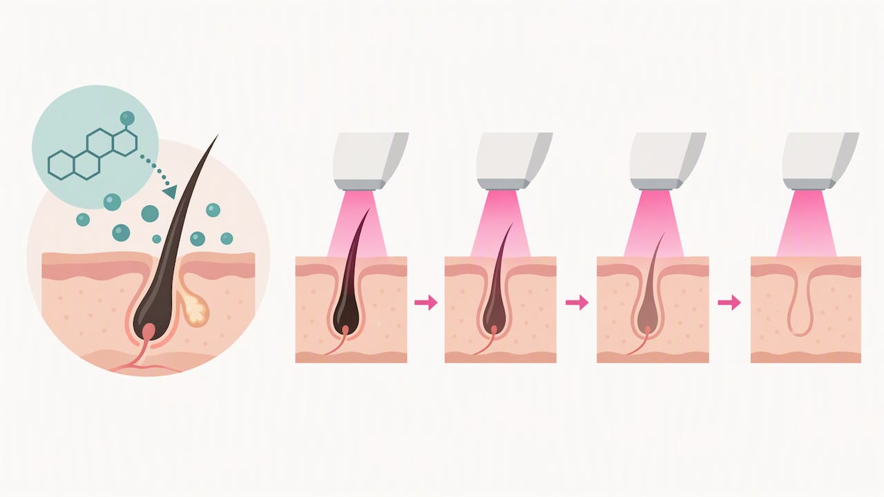 Illustration of repeated laser sessions for PCOS