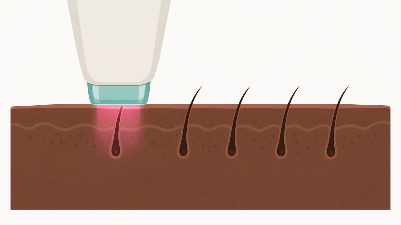 Illustration of a laser test pulse and cooling tip