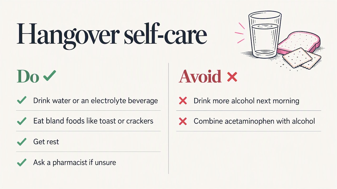 Four basic steps for hangover self-care
